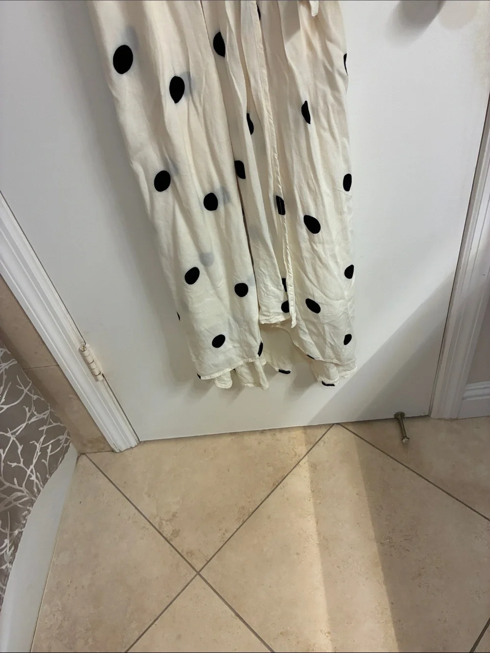 Maeve by Anthropologie White Midi Dress with Black Polka Dots Sz 00